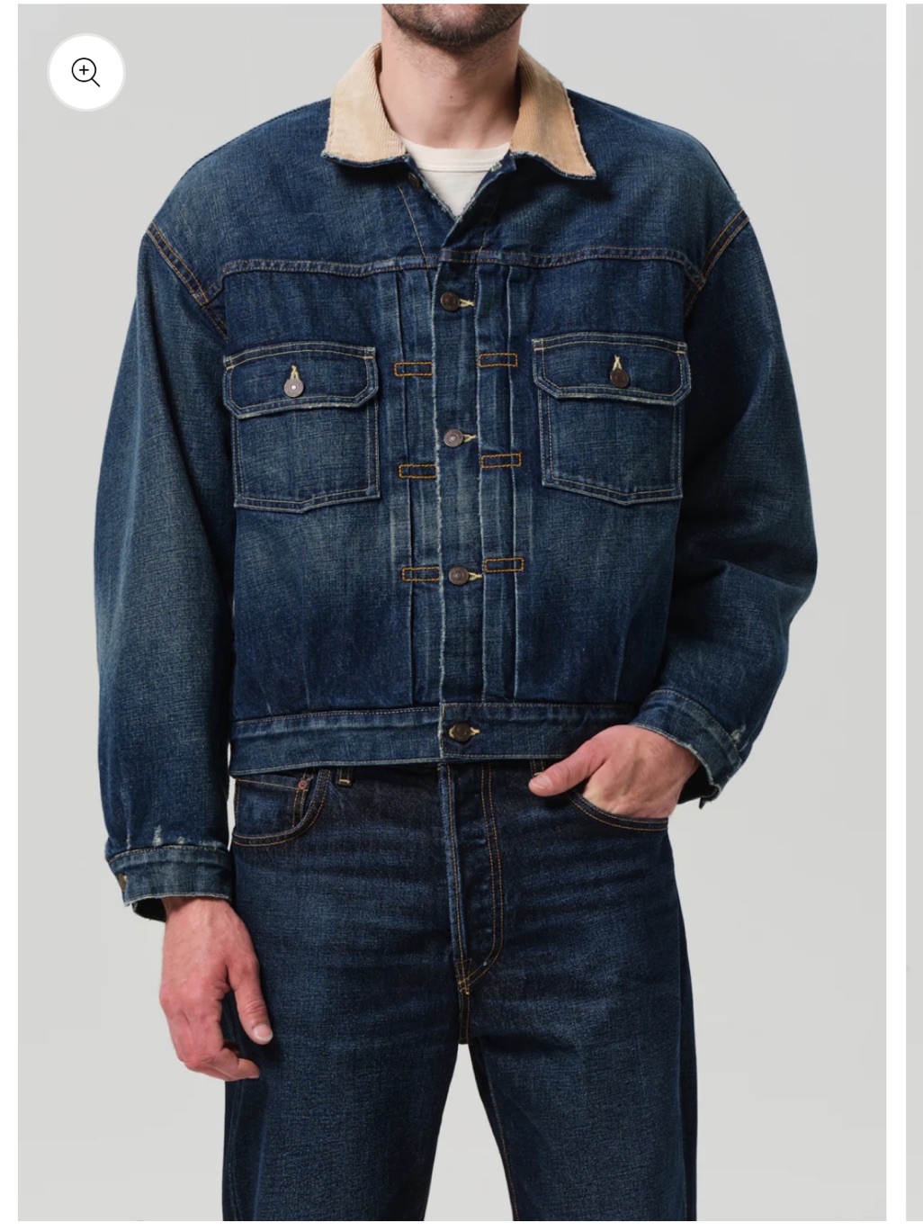 $798 Nwot Citizens Of Humanity “Hopper” Dark Blue Denim Jacket In Corbin Sz M